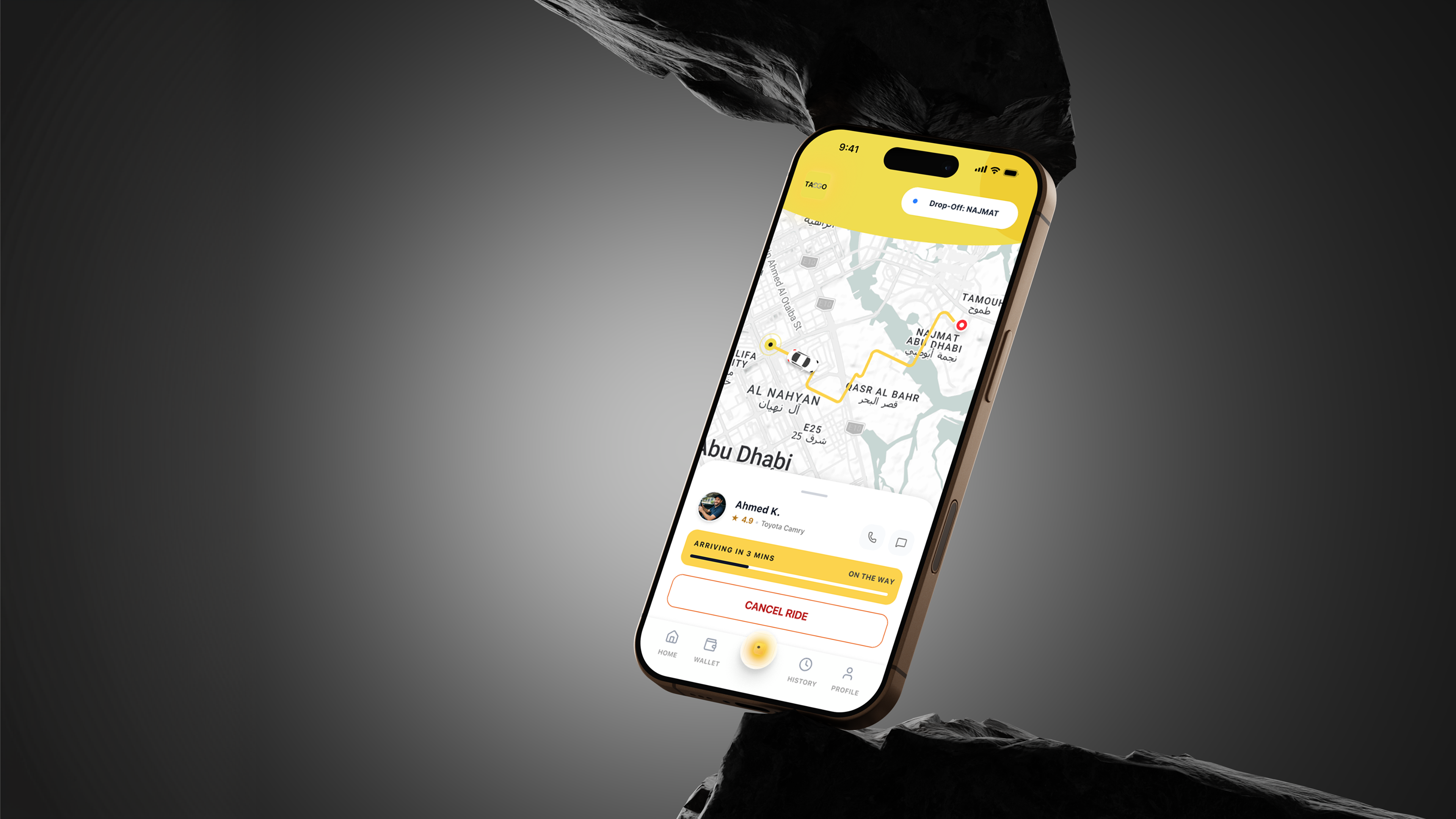 تطبيق Taggo يعرض رحلة مباشرة على آيفون